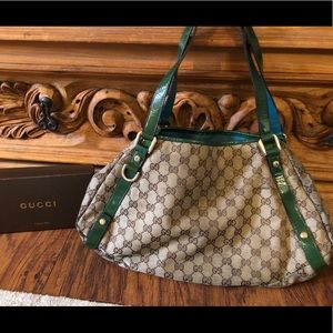 Authentic Gucci Satchel with Green Accents